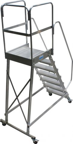 Односторонняя передвижная лестница с платформой 1х7 KRAUSE CORDA 820051